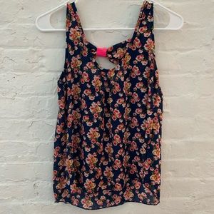 Love crazy Blue Flower Sleeveless Blouse